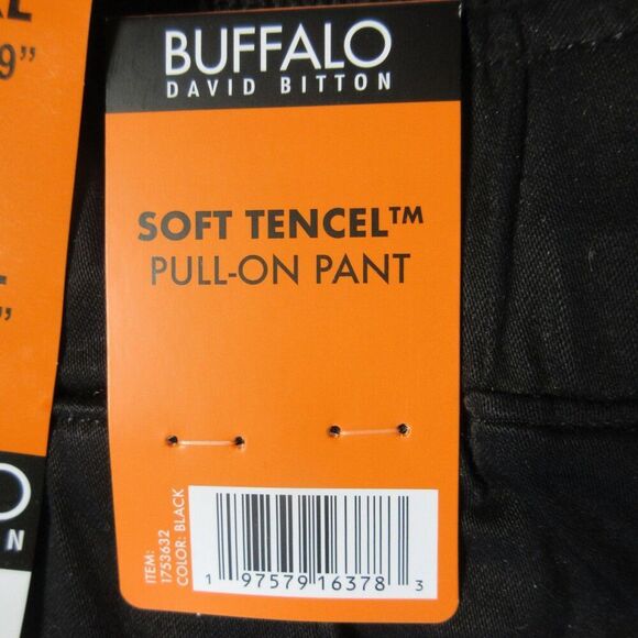 BUFFALO DAVID BITTON Womens Soft Tencel Pull-On Pants XXL Black 2XL Cropped NWT - Picture 8 of 15